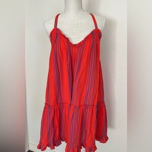 Universal Thread Red and Purple Striped Midi Dress